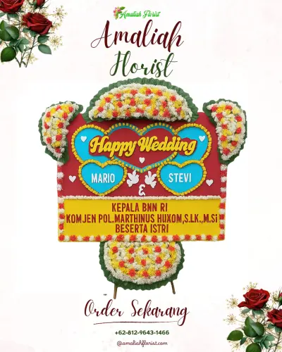 Karangan Papan Bunga Pernikahan di Prapag Kidul